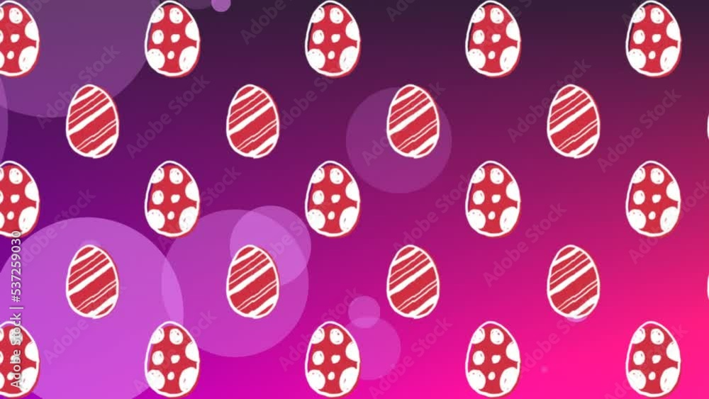 Animation of easter eggs on purple background Animation of easter eggs on purple background