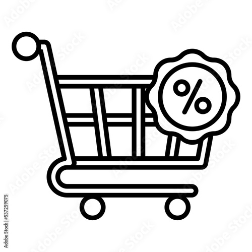 Special Discount on Black Friday Vector Icon Design, Winter Fall Sales Elements Symbol, Year End Promotion Sign, Shopping Season Discount Template, Trolley Cart with Percent Concept 