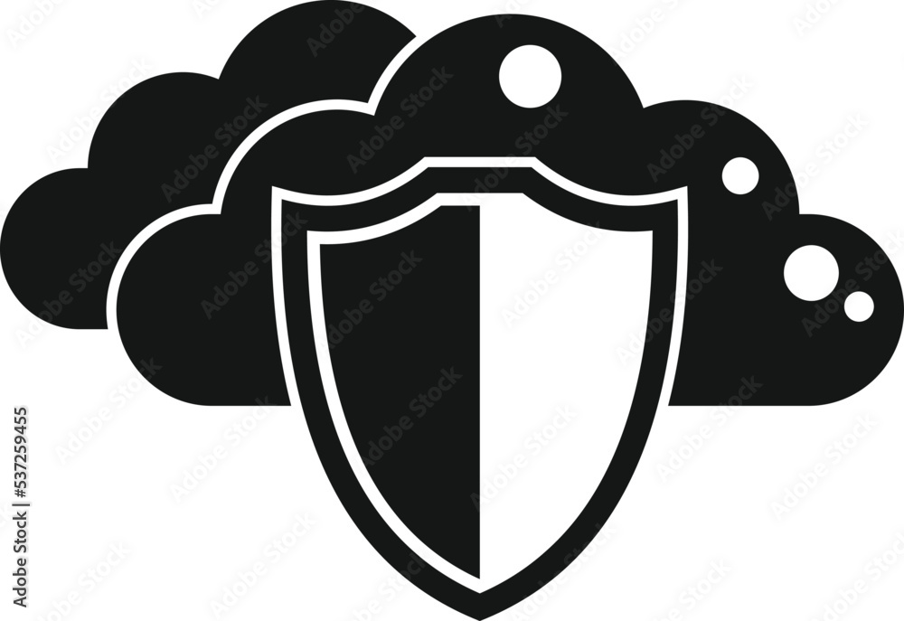 Data cloud privacy icon simple vector. Safe personal. Secure cyber Data cloud privacy icon simple vector. Safe personal. Secure cyber