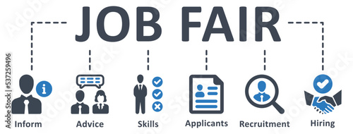 Job Fair icon - vector illustration . job, fair, information, advice, skill, applicant, recruitment, employment, hiring, infographic, template, concept, banner, pictogram, icon set, icons .