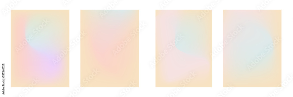 Set of vector gradients in pastel colors. For covers, wallpapers, branding and other projects.