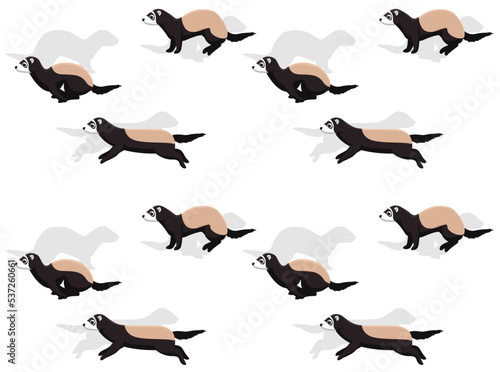 Animal Ferret Walking Character Seamless Wallpaper Background