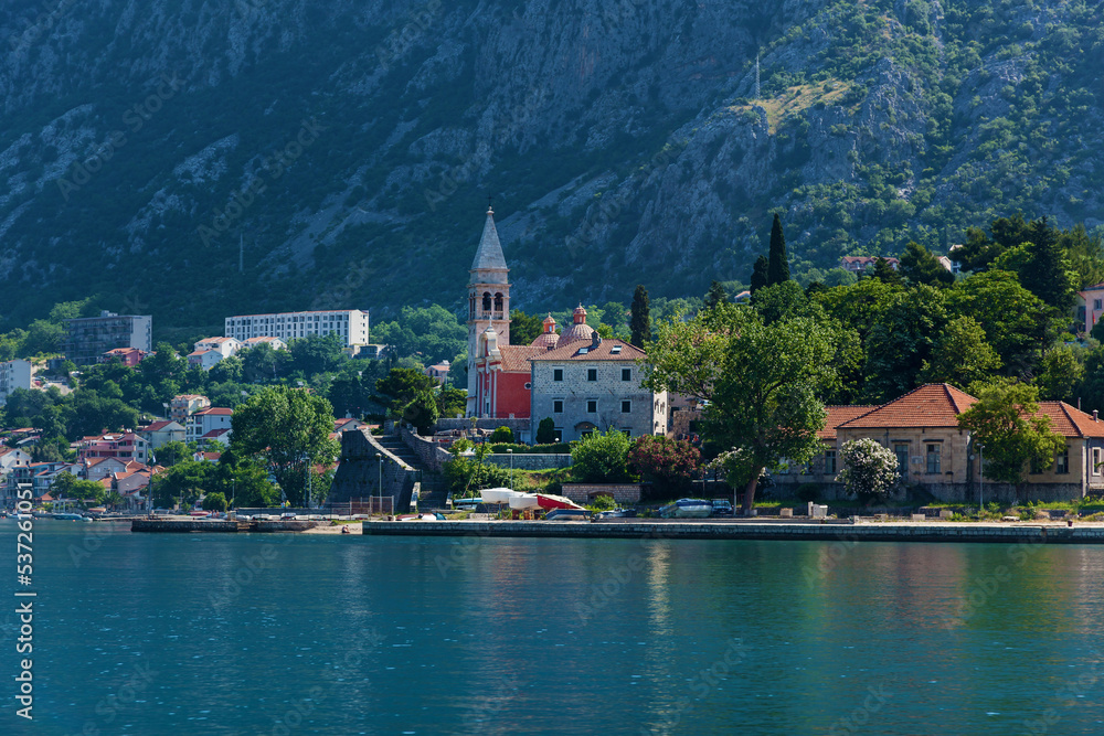 Buildings on the coastline of Montenegro