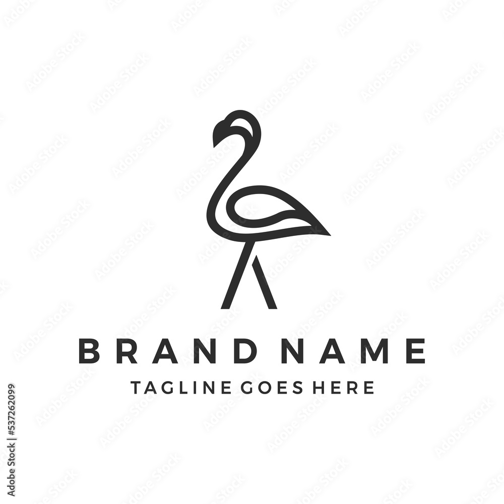 Fototapeta premium stork, heron, pelican, logo design vector illustration