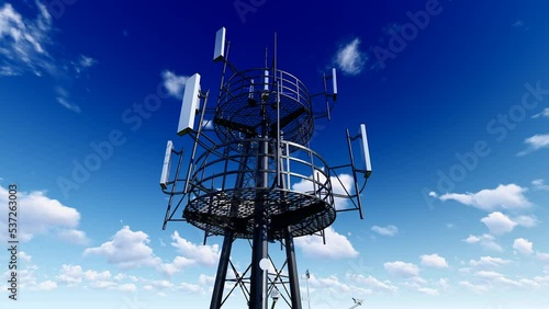 5g mobile communication tower time-lapse photography