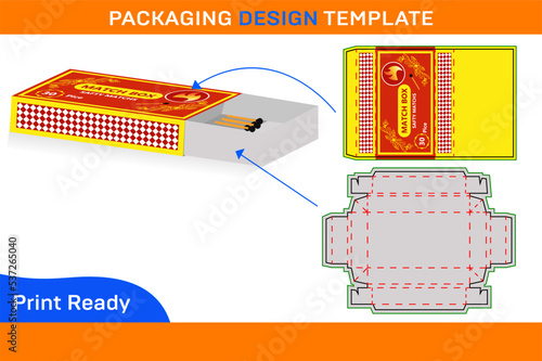 Match box packaging design template