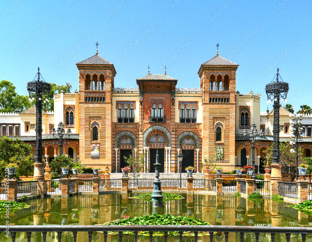 Fototapeta premium Sevilla, Spain. Points of interest, architecture and attractions of Seville, the pearl of Andalusia