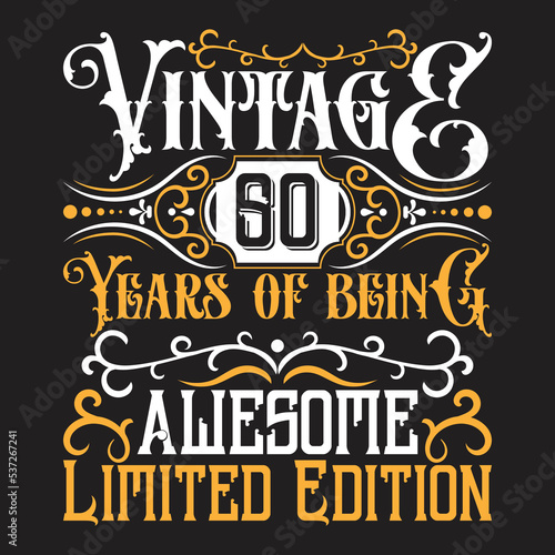 Vintage Birthday  t shirt design with Birthday elements or Hand drawn Birthday typography design

