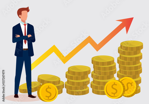 business person profit with money vector