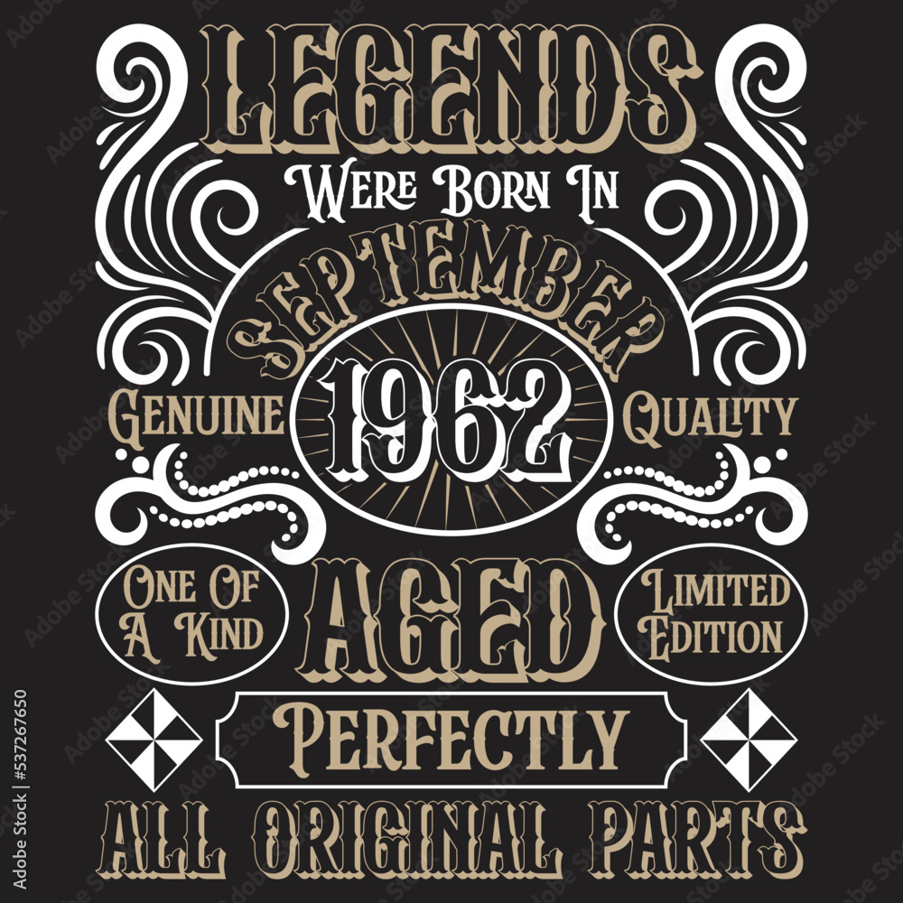 Fototapeta premium Vintage Birthday t shirt design with Birthday elements or Hand drawn Birthday typography design 