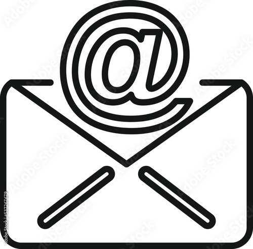 Send mail icon outline vector. Contact call. Email info