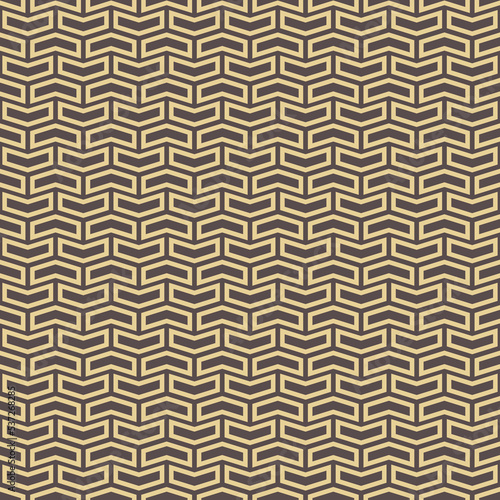 Geometric vector brown and golden pattern with arrows. Geometric modern ornament. Seamless abstract background