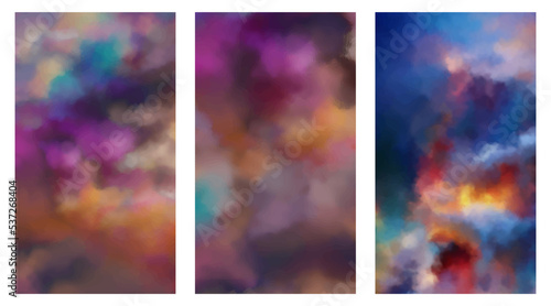 Set colorful watercolor background, abstract colors, free stock vector © Giren