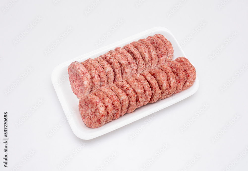 raw meatballs on isolated white background. traditional Turkish food köfte raw meatballs on isolated white background. traditional Turkish food köfte