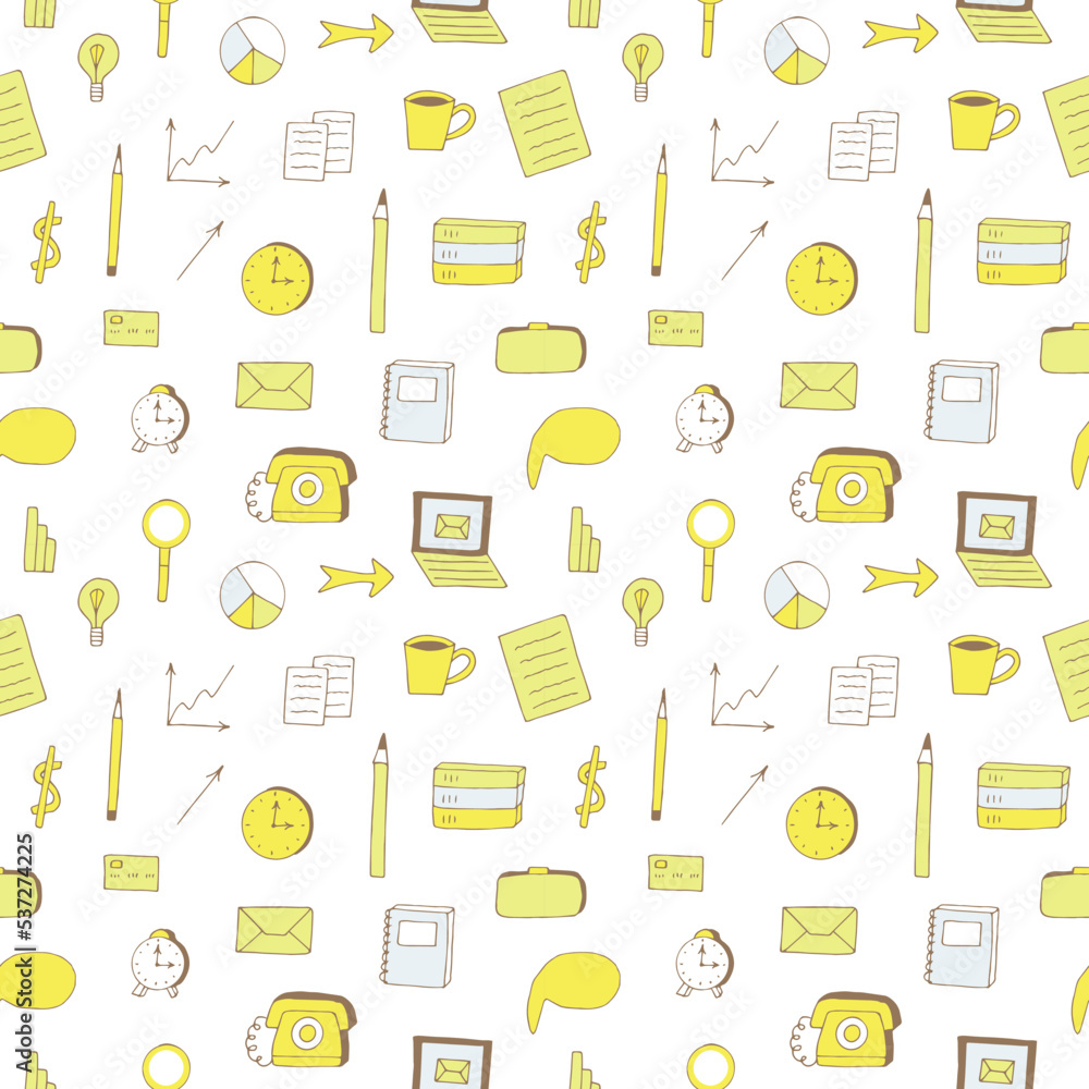 Business planning seamless pattern vector illustration, hand drawn Business planning seamless pattern vector illustration, hand drawn