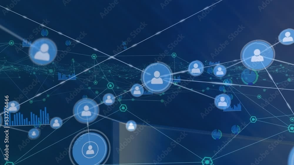 Animation of network of connections over icons Animation of network of connections over icons