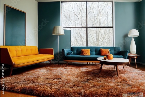 Wallpaper Mural modern living room with sofa Torontodigital.ca