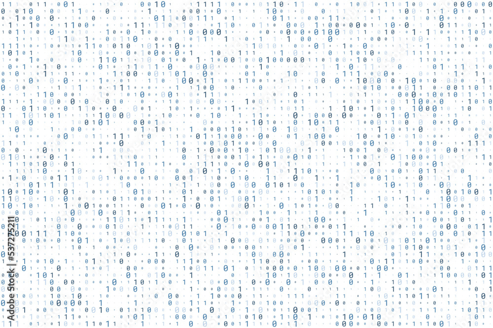 Blue digital data matrix of binary code numbers isolated on a white background. Technology, coding, or big data concept. Vector illustration Blue digital data matrix of binary code numbers isolated on a white background. Technology, coding, or big data concept. Vector illustration