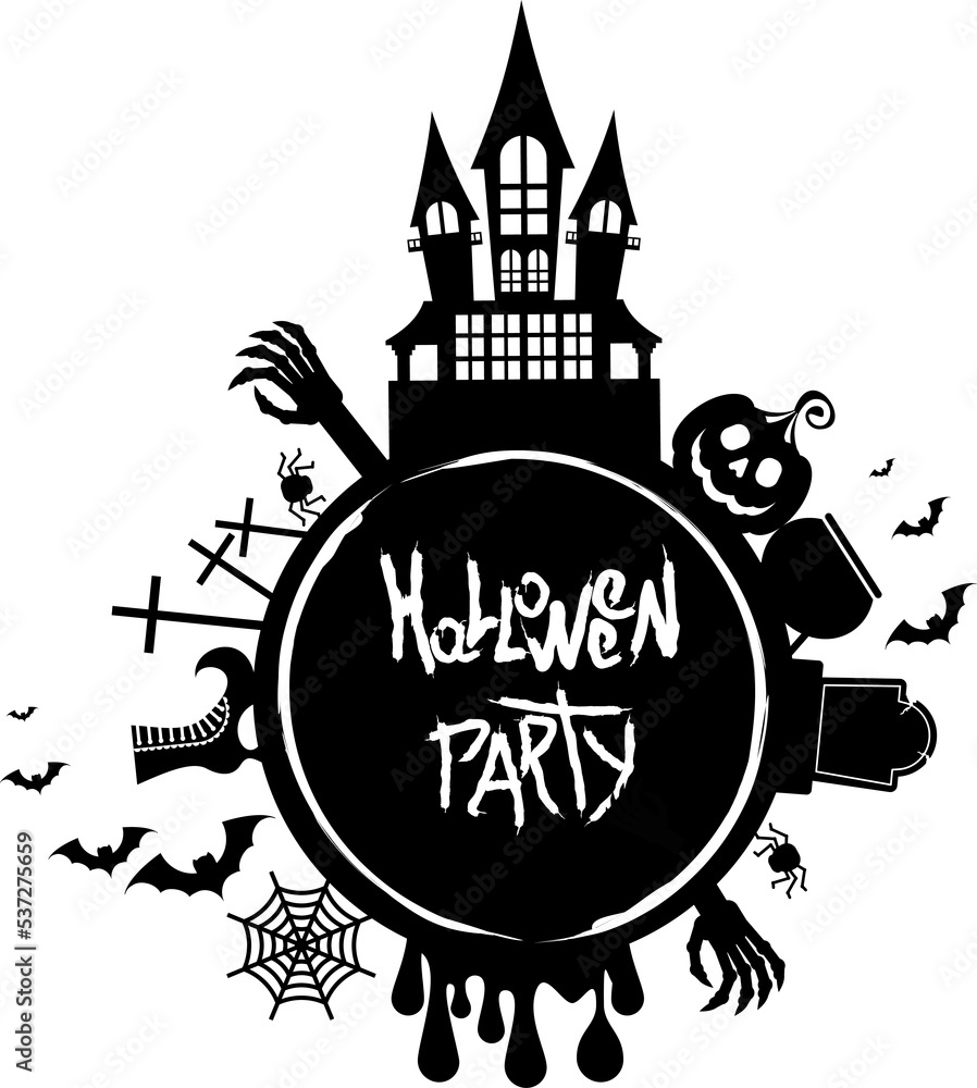Obraz premium halloween party logo