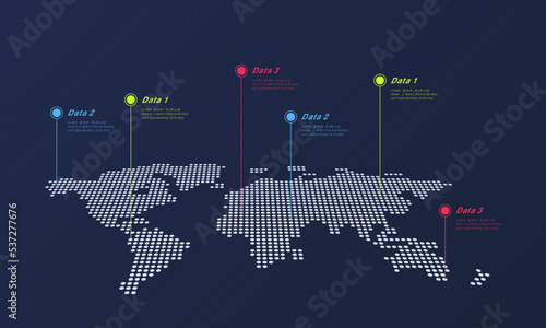 modern dot world map global infographic vector template. Diagram template and chart graph, graphic information visualization illustration
