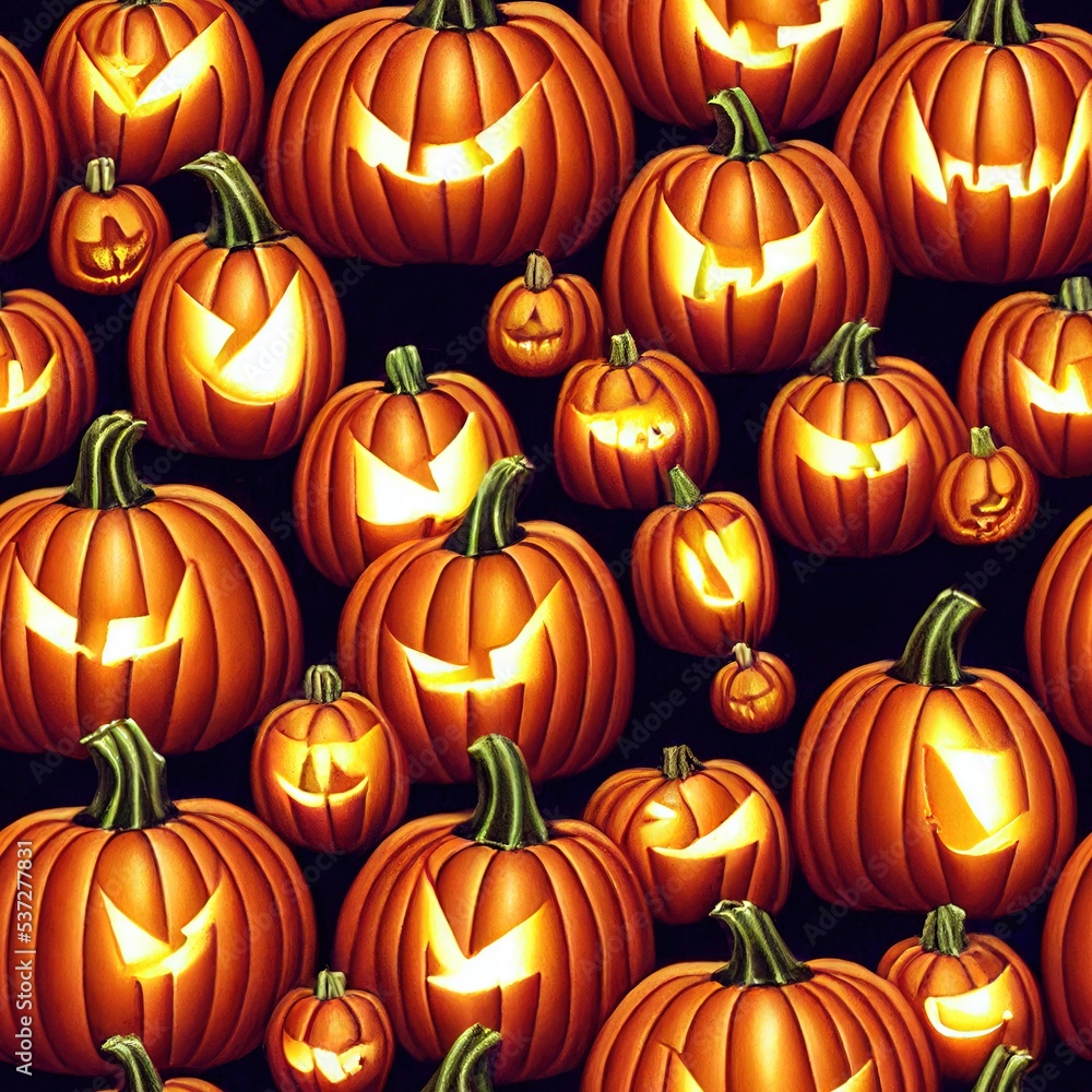 seamless tillable repetitive Halloween Pumpkin pattern wallpaper 3D illustration seamless tillable repetitive Halloween Pumpkin pattern wallpaper 3D illustration