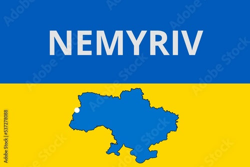 Nemyriv: Illustration mit dem Namen der ukrainischen Stadt Nemyriv photo