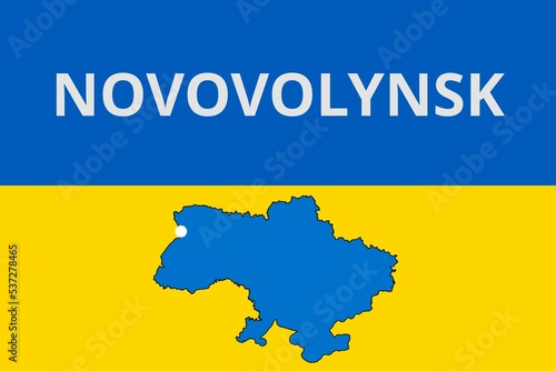 Novovolynsk: Illustration mit dem Namen der ukrainischen Stadt Novovolynsk photo