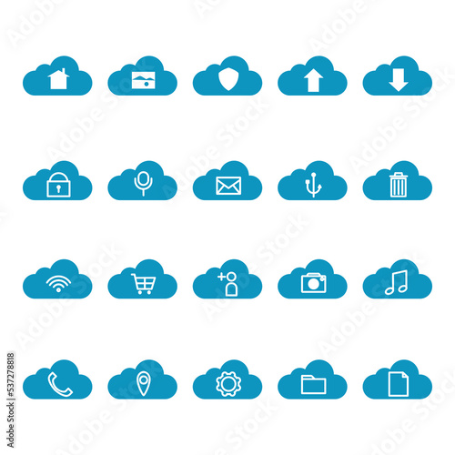 cloud computing icon set