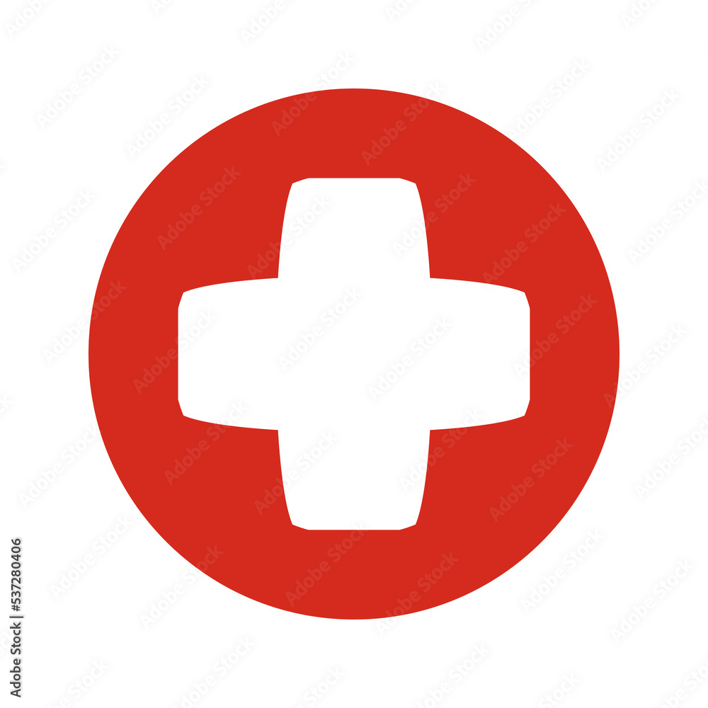 Bulging Chamfered Corner Cross Red Circle Bulging Chamfered Corner Cross Red Circle
