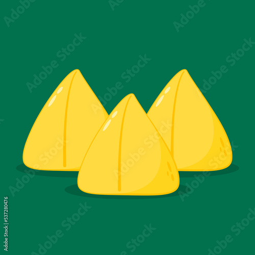 Samosa vector illustration. Samosa is indian food.