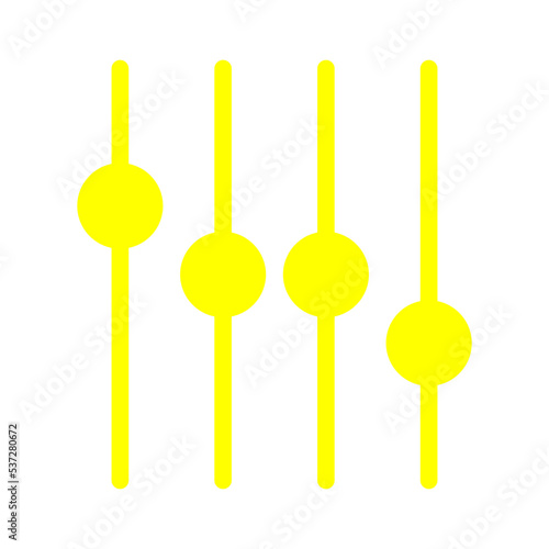 set of yellow buttons musical scale, microphone