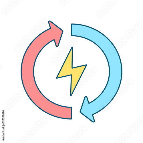 Free Download Renewable energy RGB color icon. Saving power. Flow resource. Prevent global warming and climate change. Isolated raster illustration. Simple filled line drawing - GFXLoad