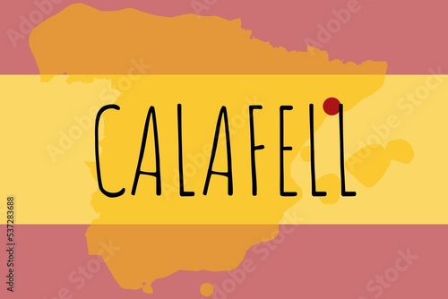Calafell: Illustration mit dem Namen der spanischen Stadt Calafell photo