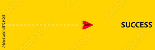 success word on red paper airplane
flying.2023 year plan idea concept. business creativity new idea discovery innovation technology.