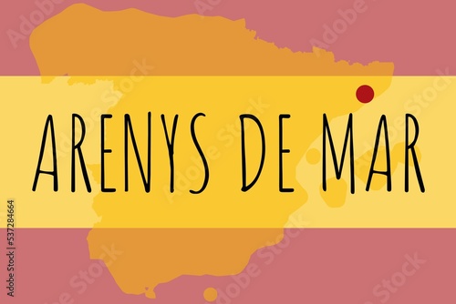 Arenys de Mar: Illustration mit dem Namen der spanischen Stadt Arenys de Mar photo