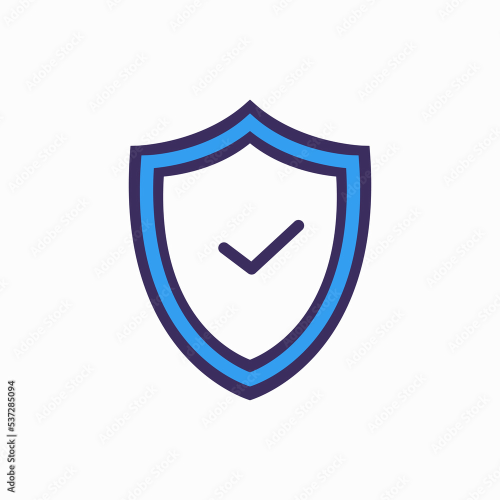 Shield secure single isolated icon with filled line style Shield secure single isolated icon with filled line style