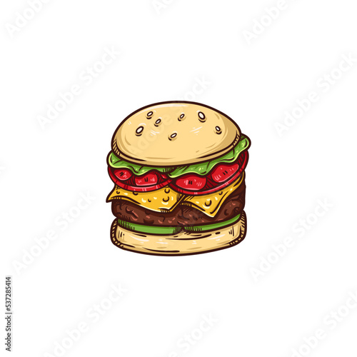 burger hand drawn vector illustration