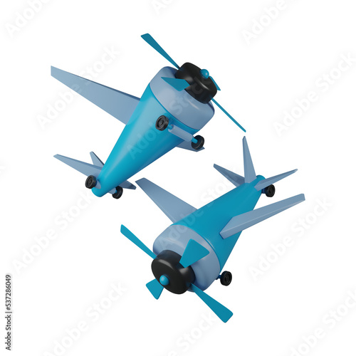 Toy model plane icon isolated 3d render illustration