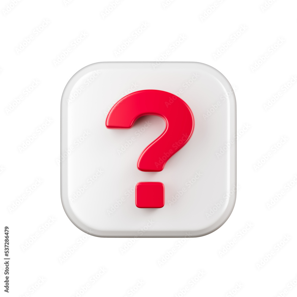 Question mark icon isolated 3d render illustration Question mark icon isolated 3d render illustration