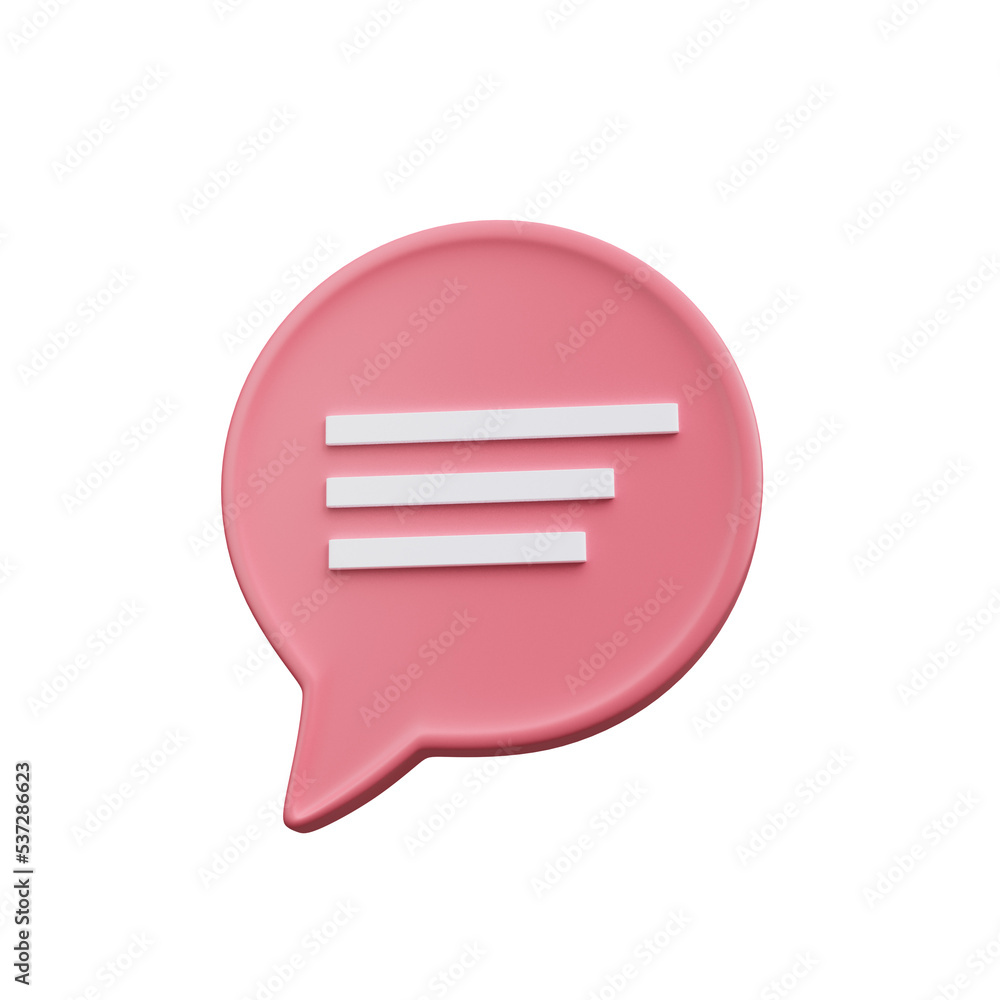 Chat message notification icon isolated 3d render Illustration Chat message notification icon isolated 3d render Illustration