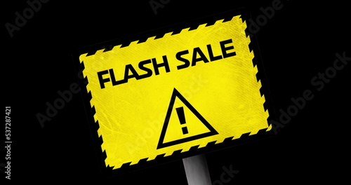 Flash Sale text in yellow warning sign 4k
