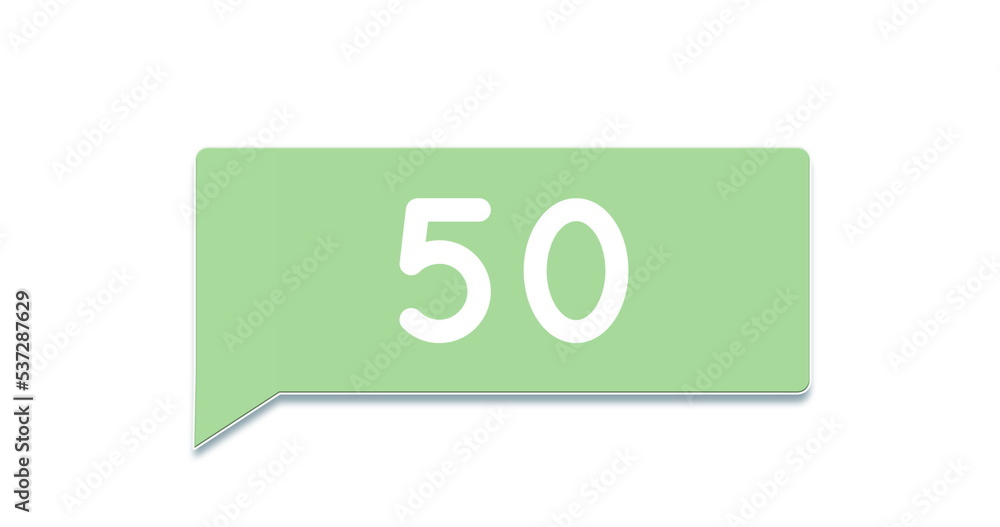 Image of 50 notifications on white background Image of 50 notifications on white background