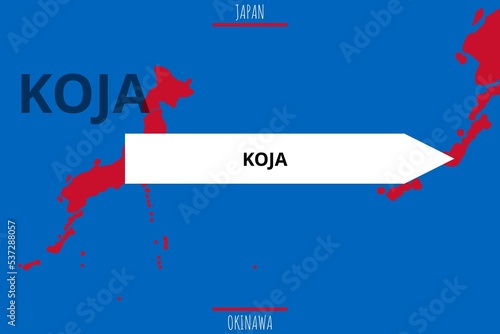 Koja: Illustration mit dem Namen der japanischen Stadt Koja in der Präfektur Okinawa photo