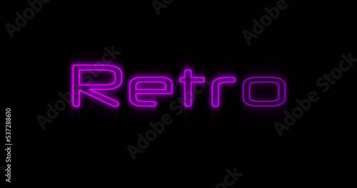 Image of neon retro on black background