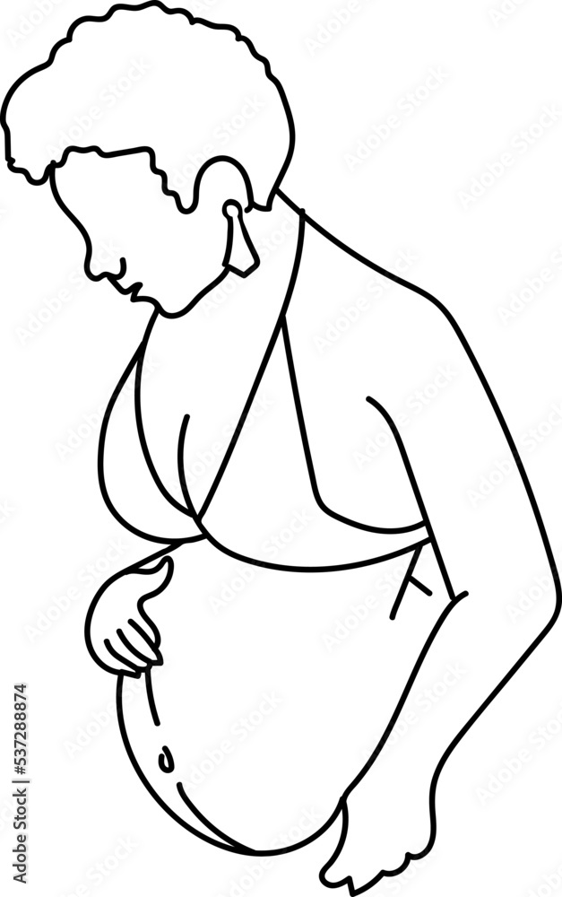 Line future mother vector illustration. Line future mother vector illustration.