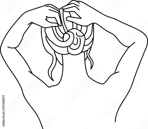 Line sensual woman back vector illustration.