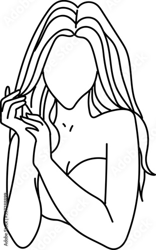 Line sensual woman vector illustration.