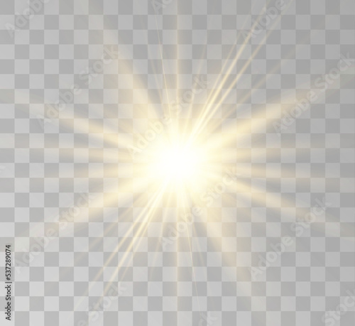 Transparent yellow sunlight special lens flash light effect. Front solar flare lenses	
