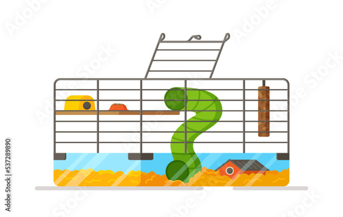 Hamster cage in full assembly isolated on white background. 