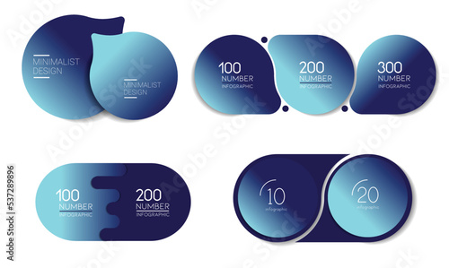 Set of roud cirles schemes, diagrams. One, two, three, four infographic template.